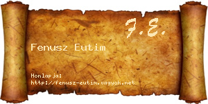 Fenusz Eutim névjegykártya